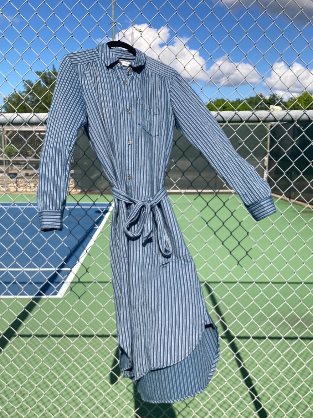 Navy Striped Shirt Dress by Anthropologie